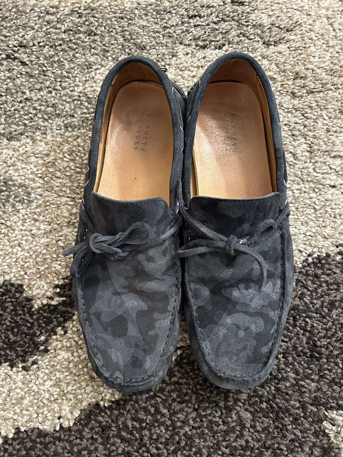Barneys New York Barney s New York Driving Loafers Suede Camo Shoes Grailed