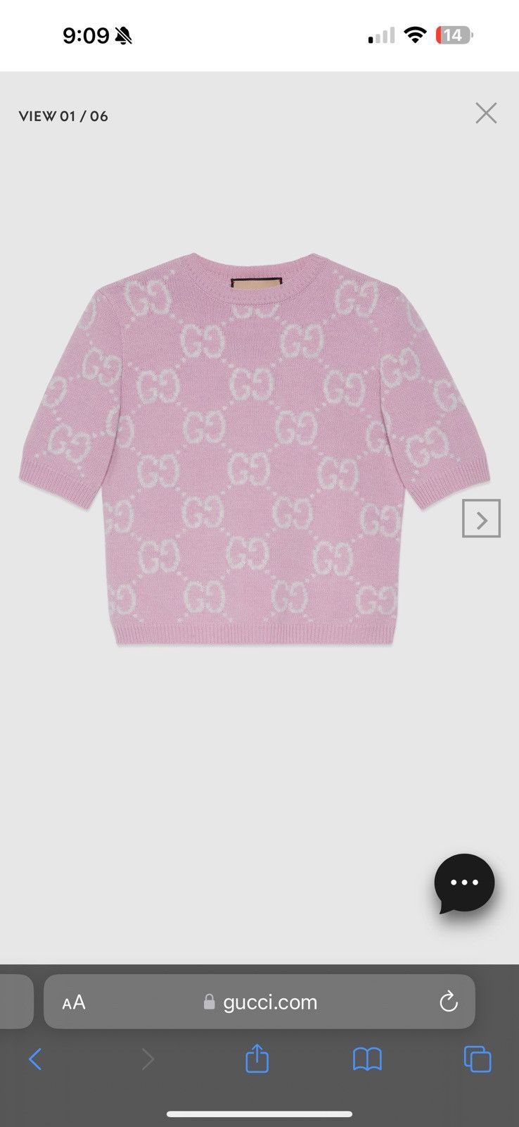Gucci Gucci Pink GG Knit Wool Top Size L / US 10 / IT 46 - 2 Thumbnail