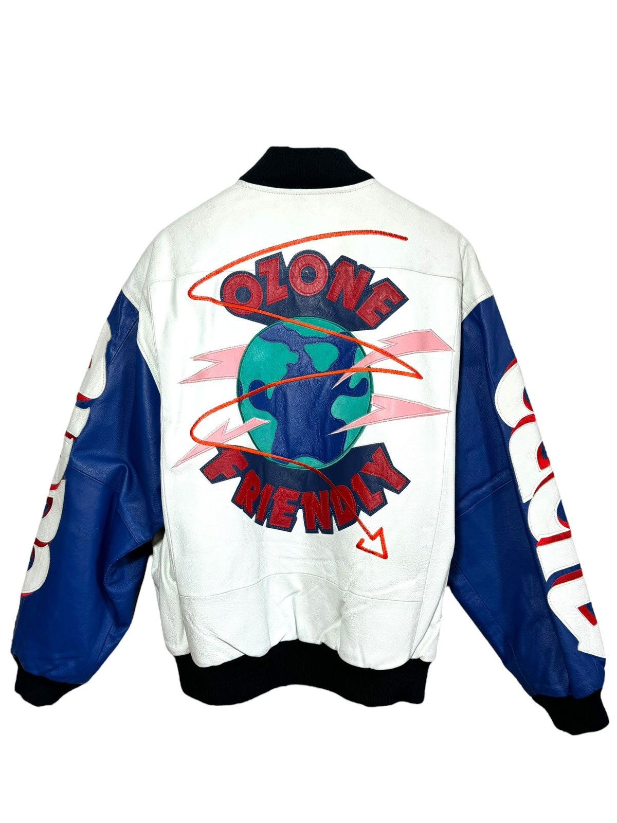 image of Vintage Michael Hoban Leather Jacket in White, Men's (Size XL)