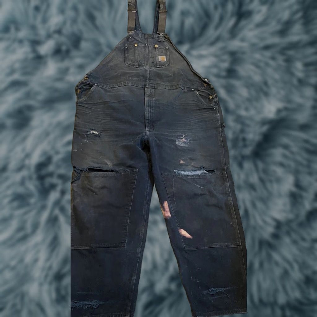Carhartt Vtg Carhartt Thrashed Faded Distress Overall 54 Grunge Trucker Biker 80s 90s USA Size US 38 / EU 54 - 1 Thumbnail