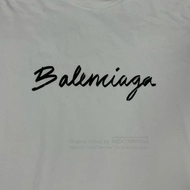 Balenciaga White Handwritten Signature Short Sleeve