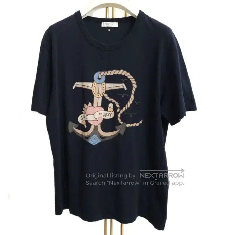 Valentino Valentino Navy Printed Short Sleeve T-Shirt . Size US S / EU 44-46 / 1 - 1 Thumbnail