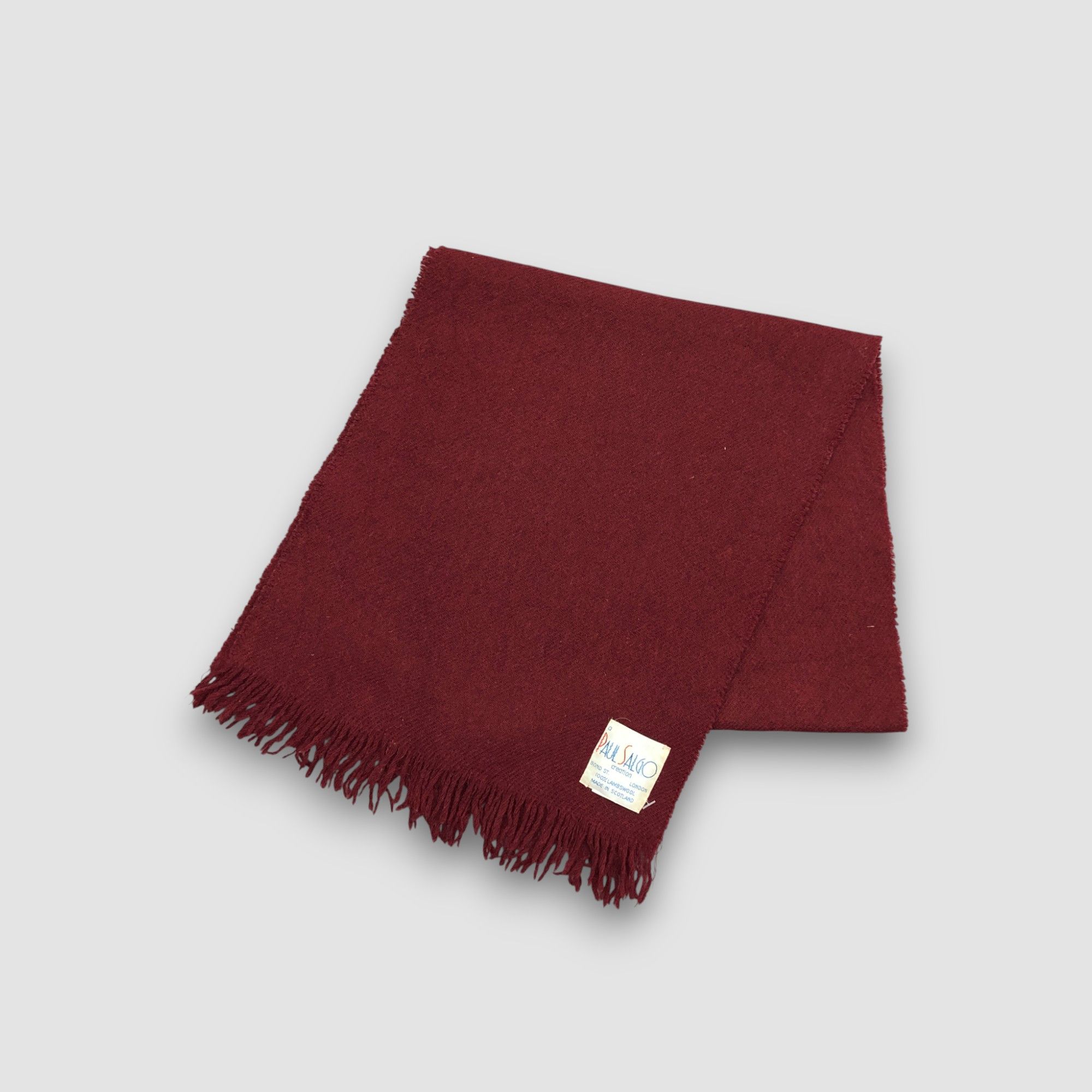 Japanese Brand Vintage 80s Paul Salgo Scarf Muffler Wool Cashmere Scarves Size ONE SIZE - 2 Thumbnail