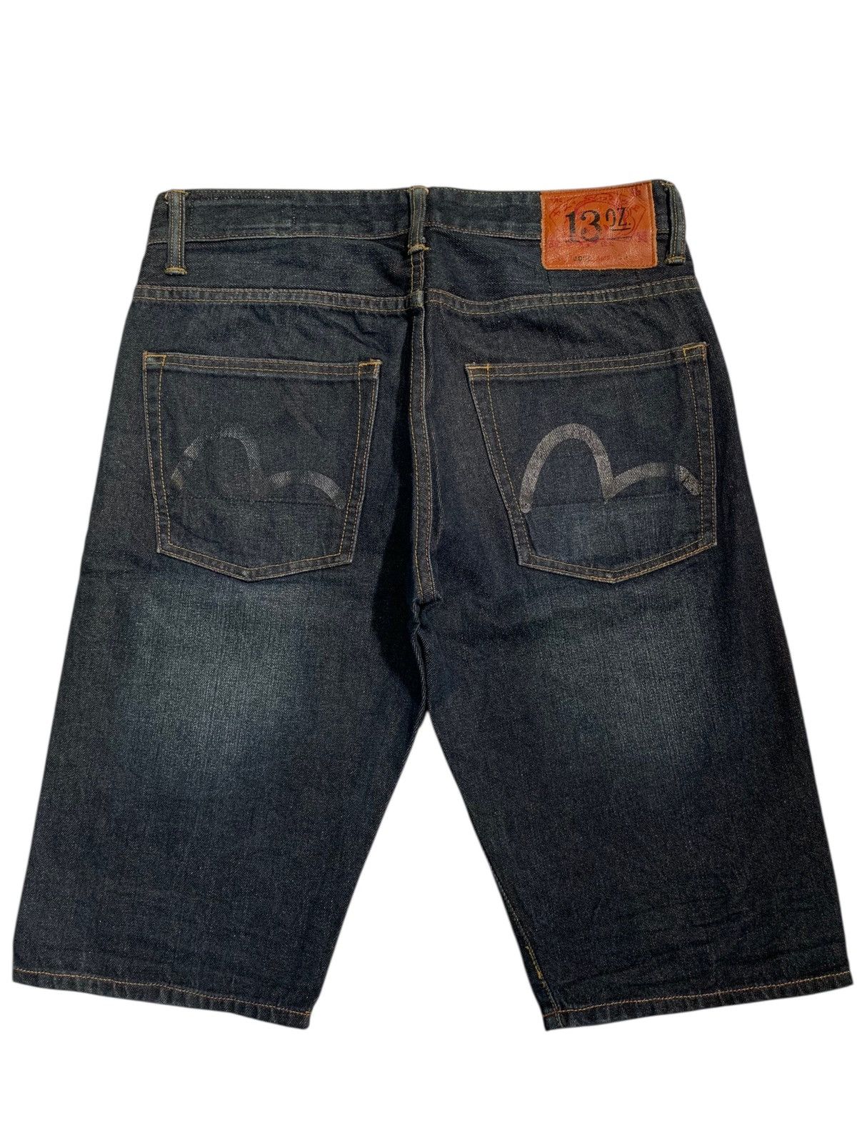 Evisu EVISU SEAGULL SELVEDGE 13OZ BUTTON FLY SHORT DENIM Size US 33 - 1 Thumbnail