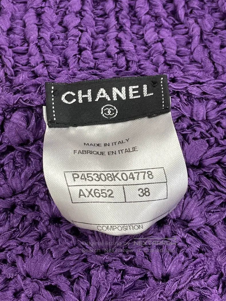Chanel Chanel Purple hollow knitted top with long sleeves Size XS / US 0-2 / IT 36-38 - 4 Thumbnail