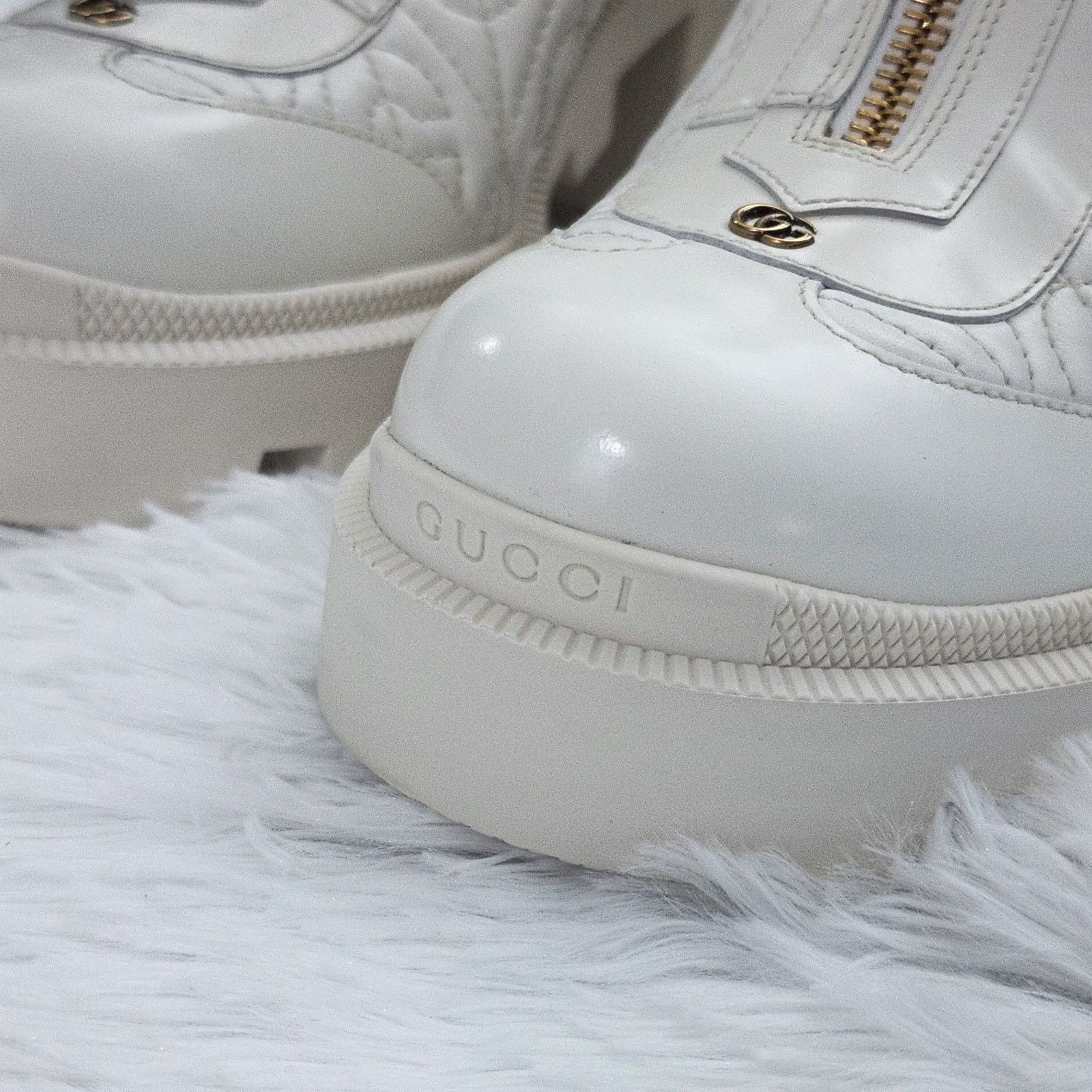 Gucci Gucci Calfskin G Rhombus Ankle Boots White 39.5G | 9.5 US Size US 9.5 / IT 39.5 - 7 Thumbnail