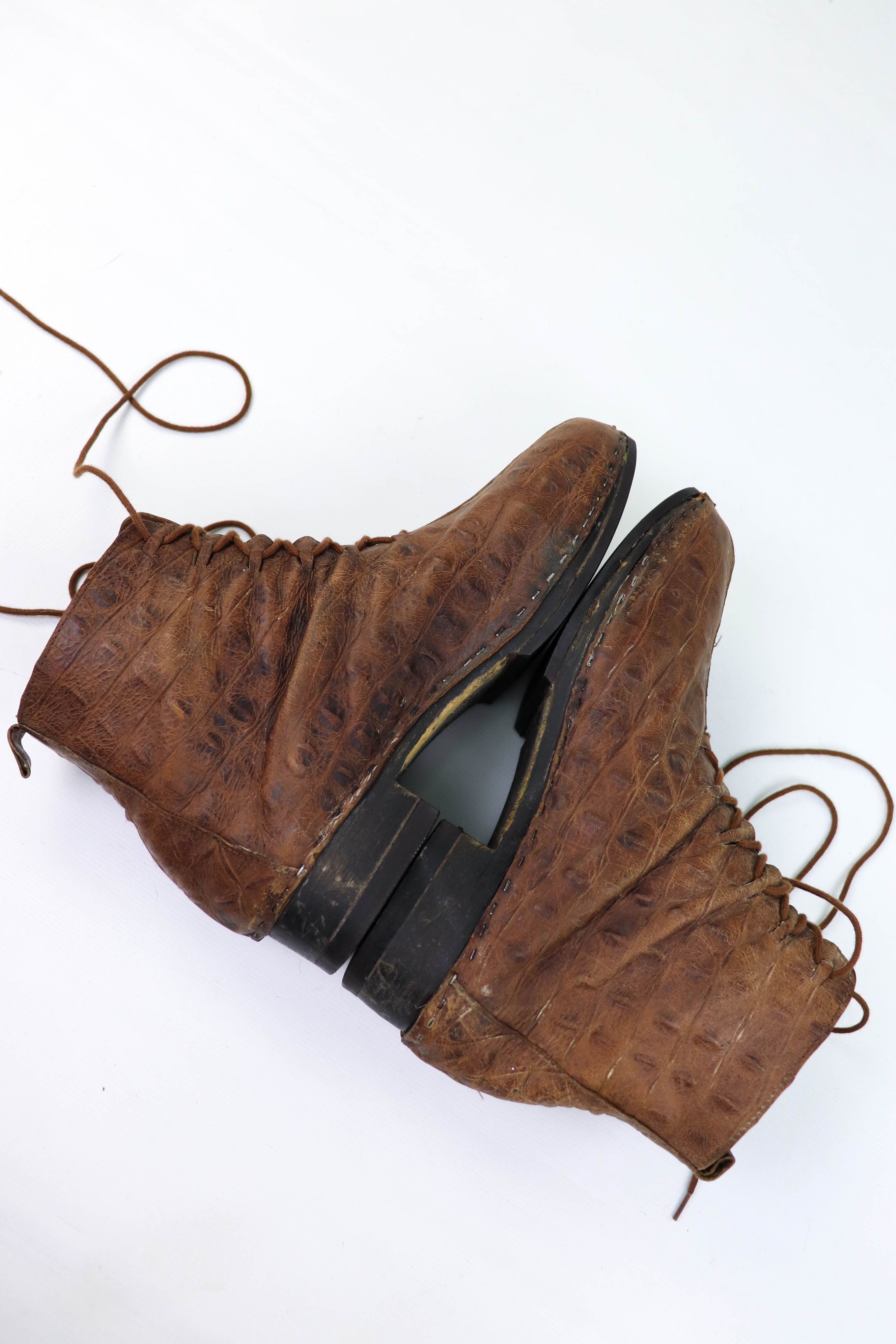 Vintage Jan Jansen Vintage Distressed Crocodile Leather Boots Size US 8 / EU 41 - 11 Thumbnail