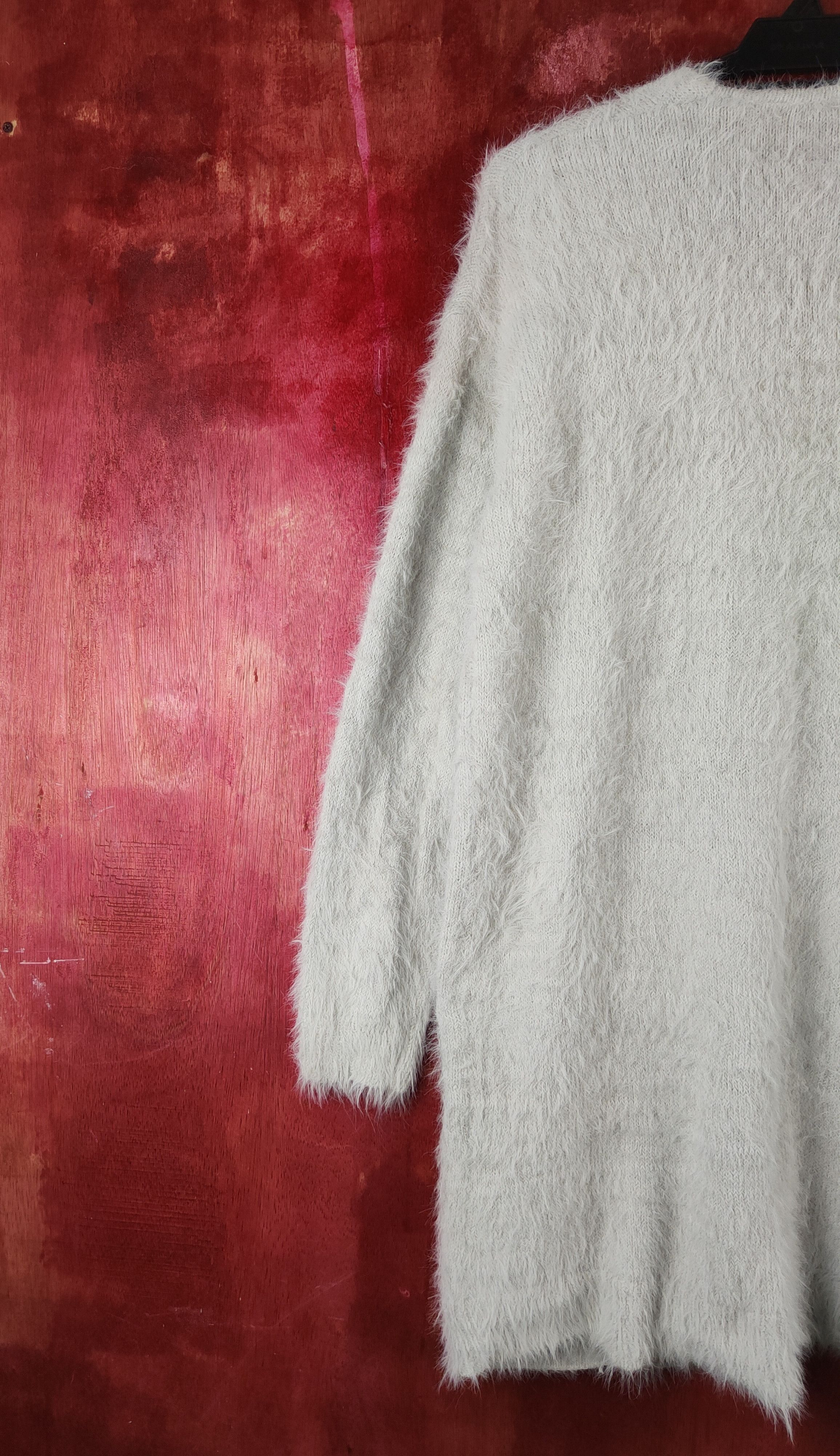 Vintage Glacier Light Gray Fur Mohair Knitwear Cardigan Size L / US 10 / IT 46 - 9 Thumbnail