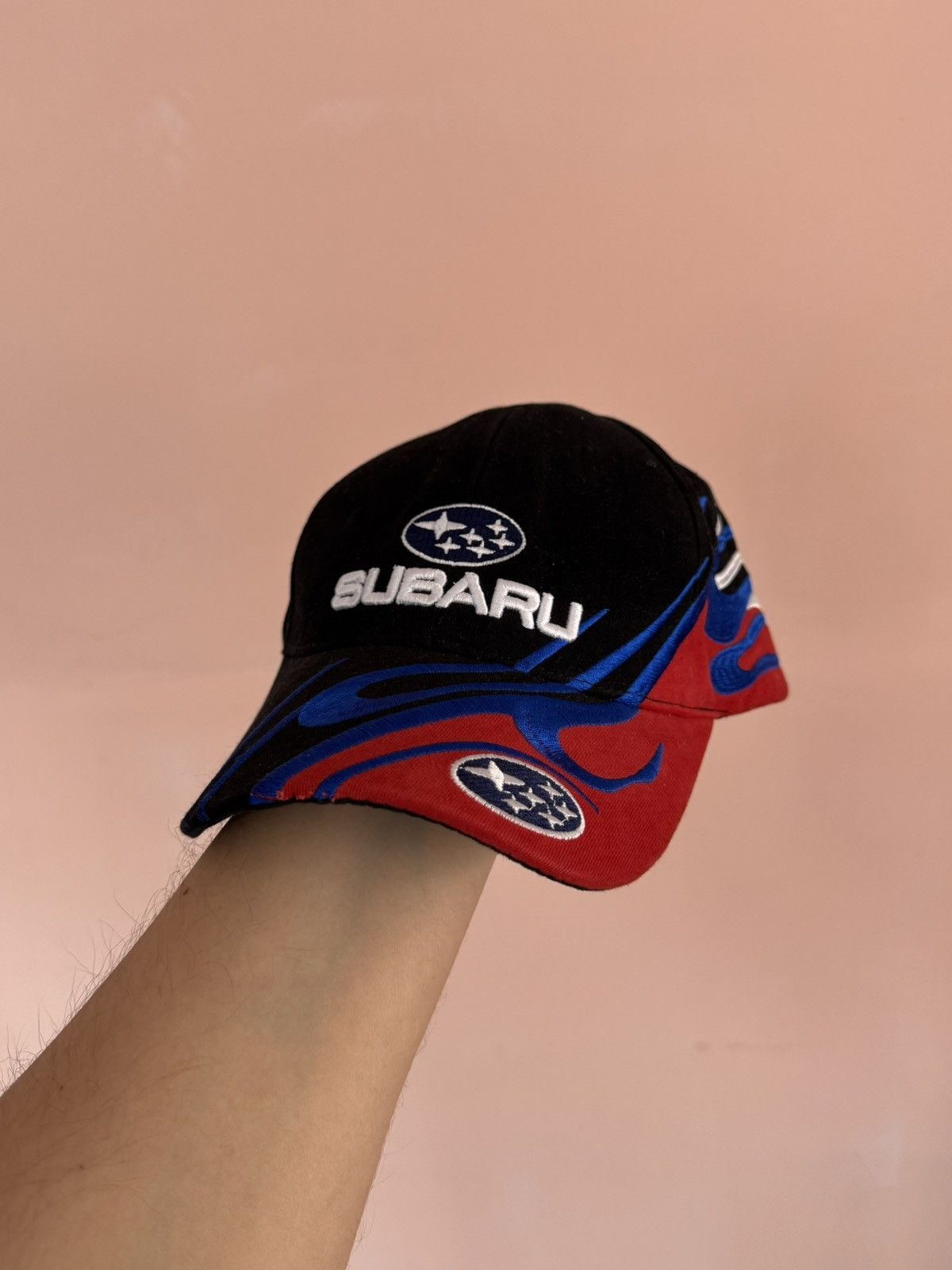 Formula 1 Vintage Subaru Racing F1 Flame Red Blue Cap Size ONE SIZE - 1 Thumbnail