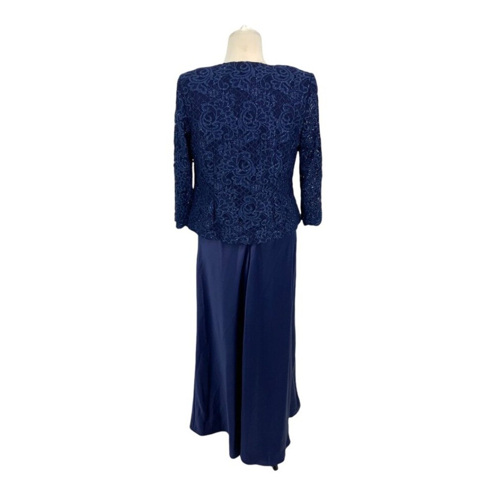 Alex Evenings Alex Evenings Embroidered Two-Piece Gown Navy Sz 6 NWT $229 Size S / US 4 / IT 40 - 7 Thumbnail