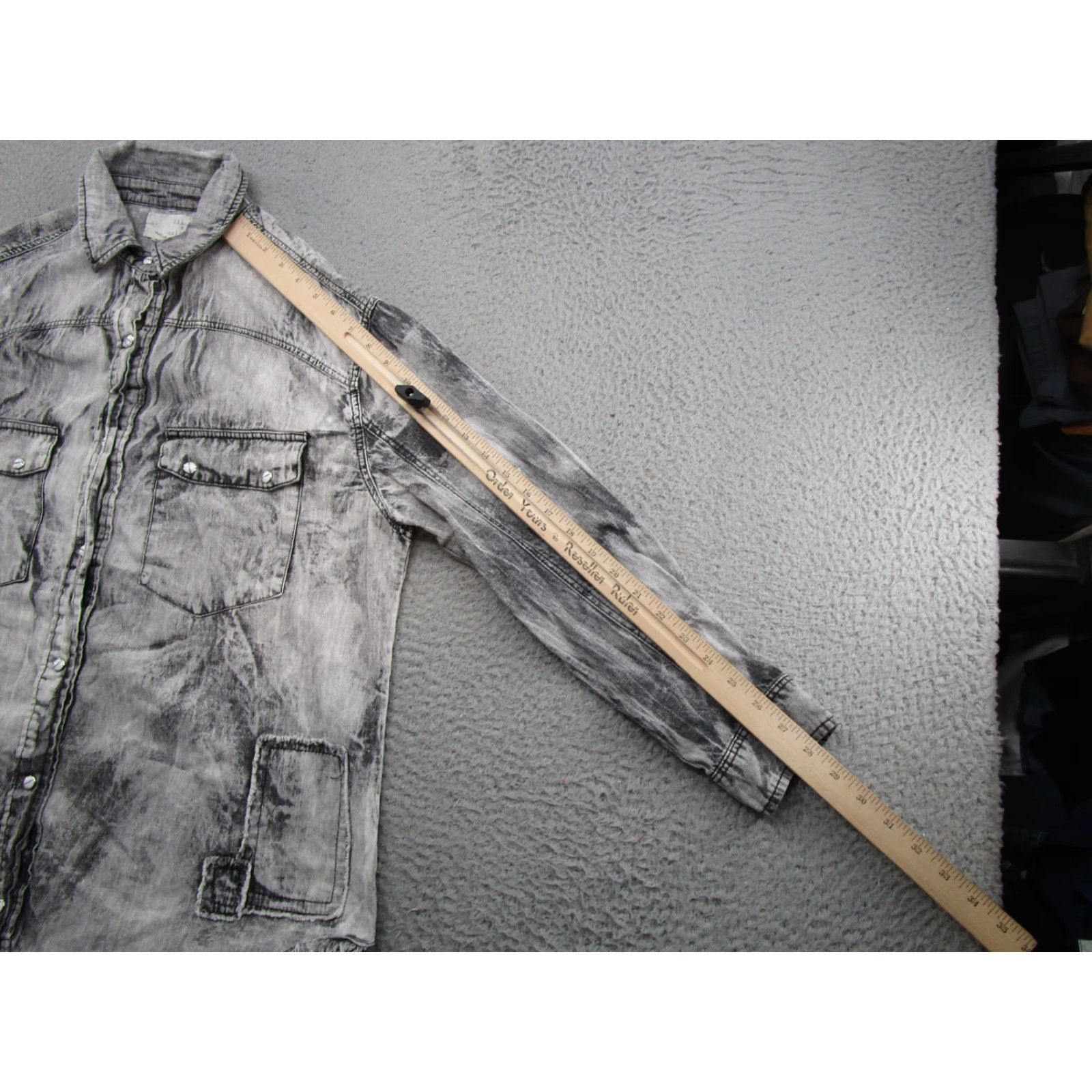 Vintage Oli & Hali Patchwork Snap Up Long Sleeve Shirt M Black Boho Grunge Size M / US 6-8 / IT 42-44 - 7 Thumbnail