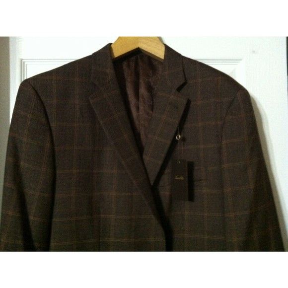 Tasso Elba TASSO ELBA MENS NEW WOOL BLEND SPORT COAT BLAZER SIZE: 44L Size 44L - 2 Thumbnail