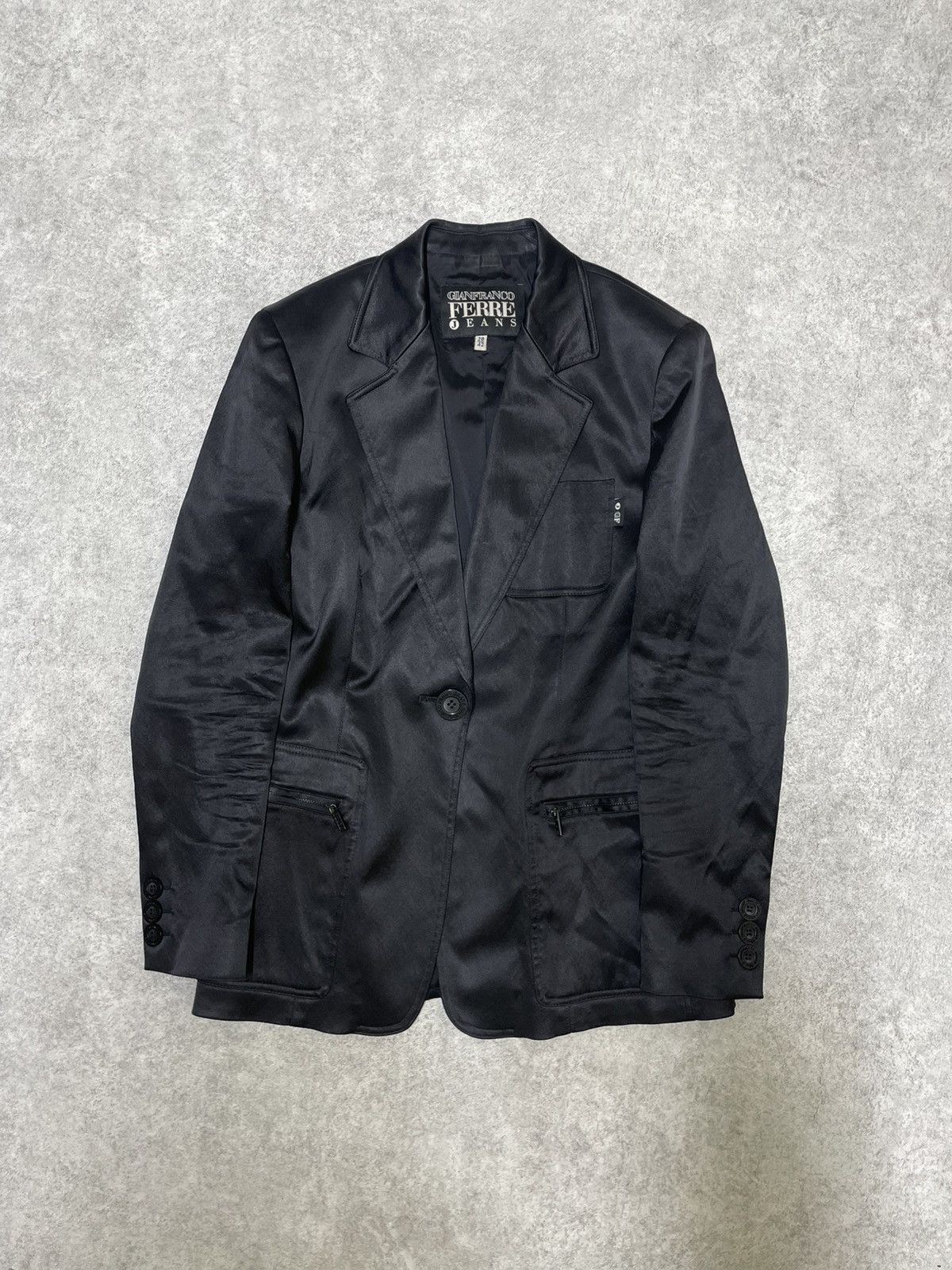 Gianfranco Ferre × If Six Was Nine Nosferatu GFJ Italy 99ss Blazer Opium Fit Nylon Fit Style Size US M / EU 48-50 / 2 - 2 Thumbnail
