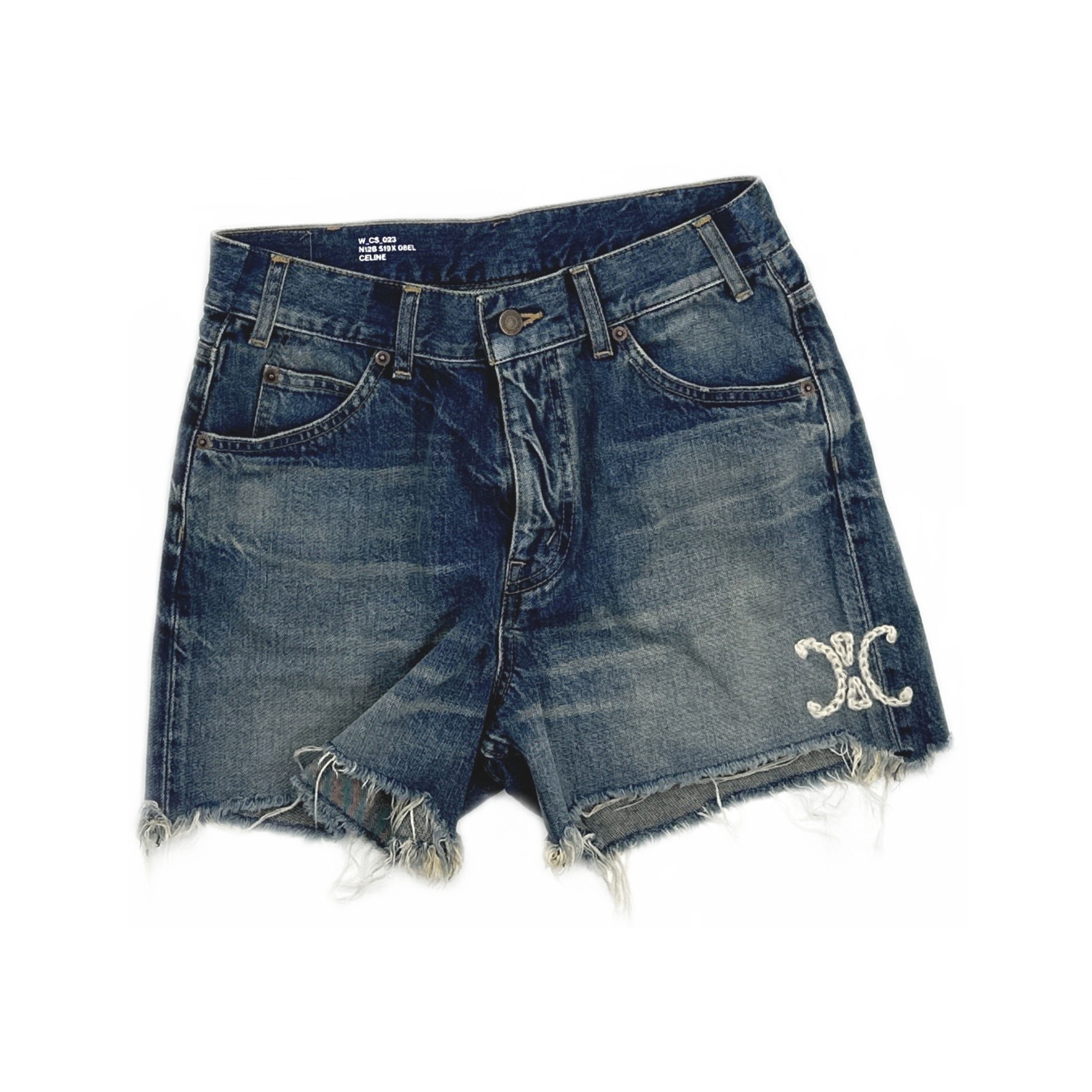 Celine Celine Triomphe Denim Shorts Size 26 Size 26" / US 2 / IT 38 - 1 Thumbnail