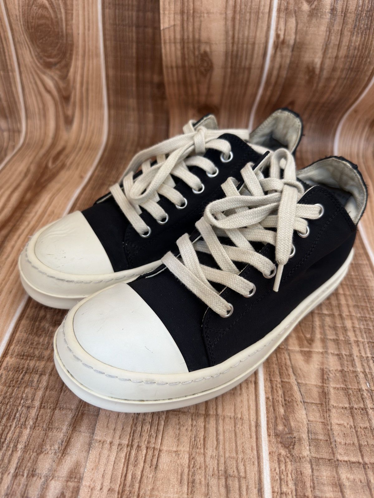 Rick Owens Rick Owens DRKSHDW Nylon Ramones Low Top Sneakers Size US 6 / IT 36 - 6 Thumbnail