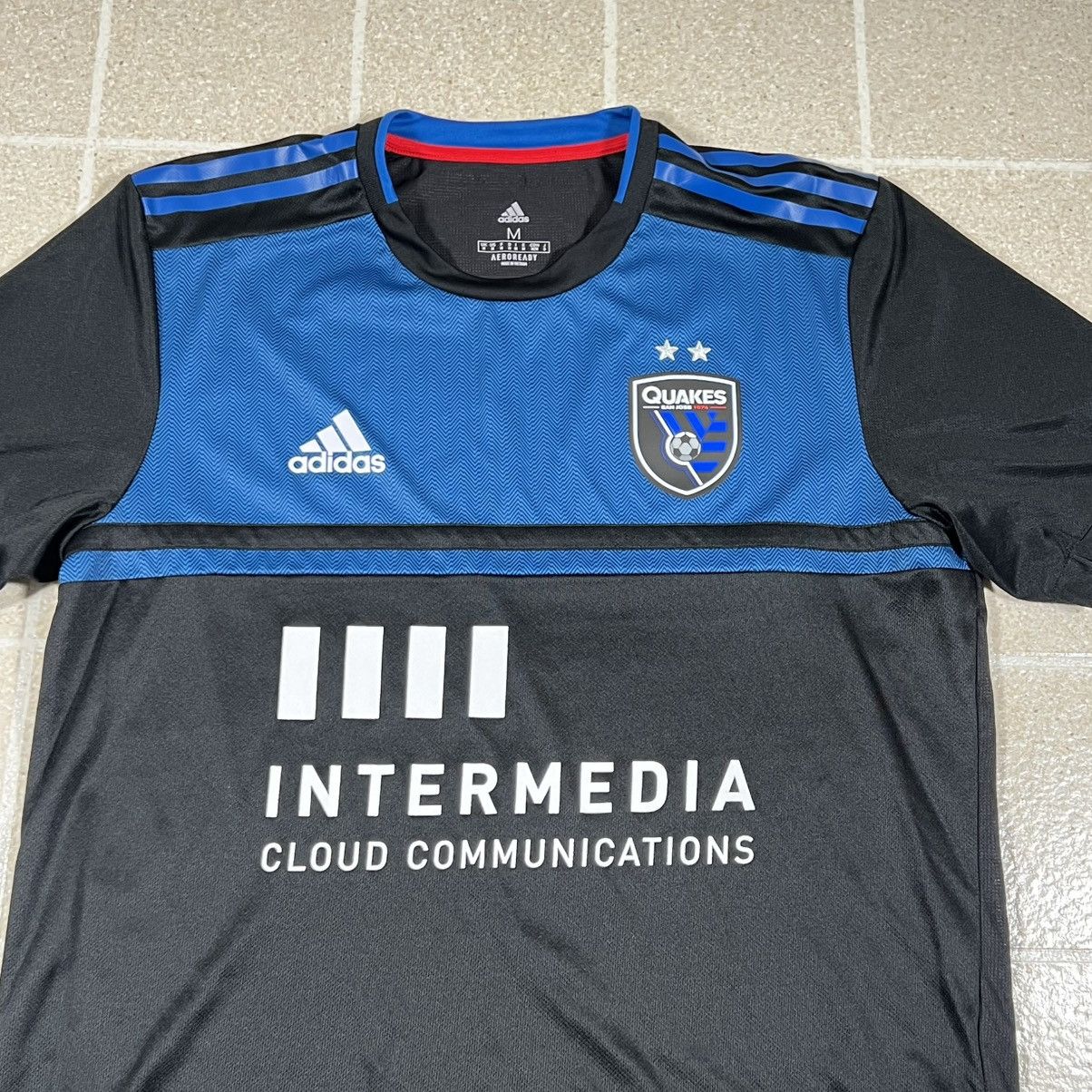 Adidas Adidas San Jose Quakes Jersey Adult Medium Black Blue Men Size US M / EU 48-50 / 2 - 2 Thumbnail