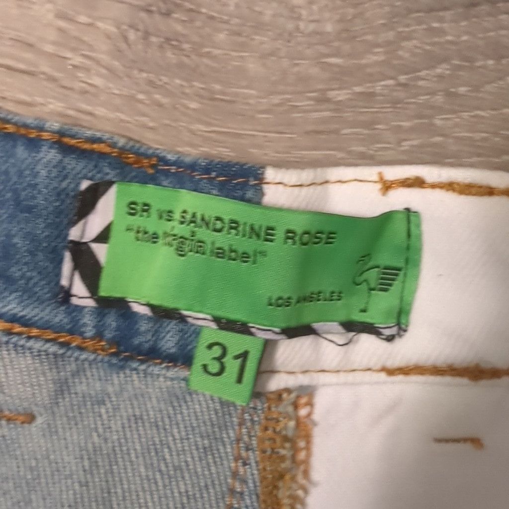 Sandrine Rose Sr vs Sandrine Rose Color Block Retro Jeans Milky Way 30 Size 30" / US 8 / IT 44 - 3 Thumbnail