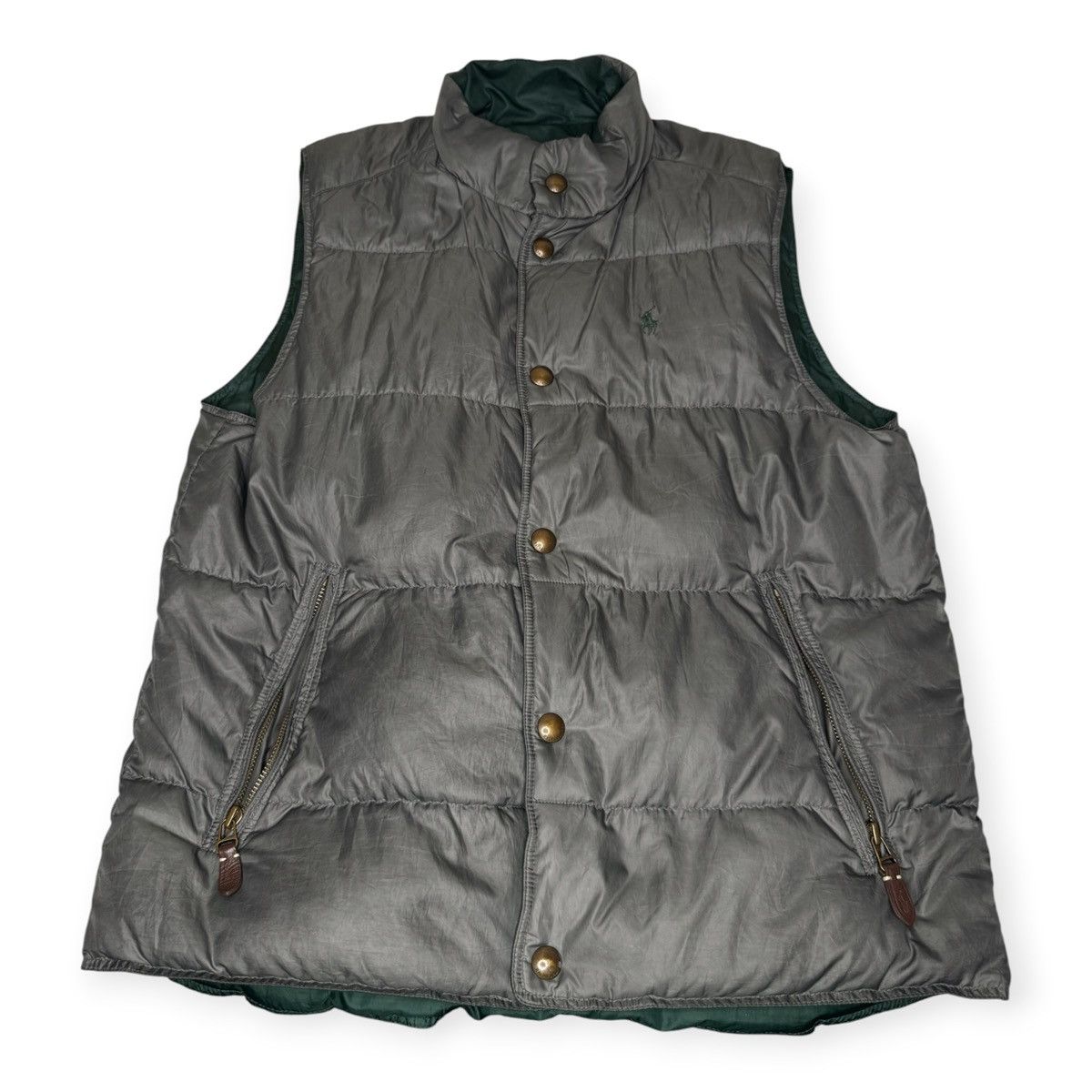 Polo Ralph Lauren Polo Ralph Lauren Reversible Down Puffer Vest Green Gray M Size US M / EU 48-50 / 2 - 1 Thumbnail