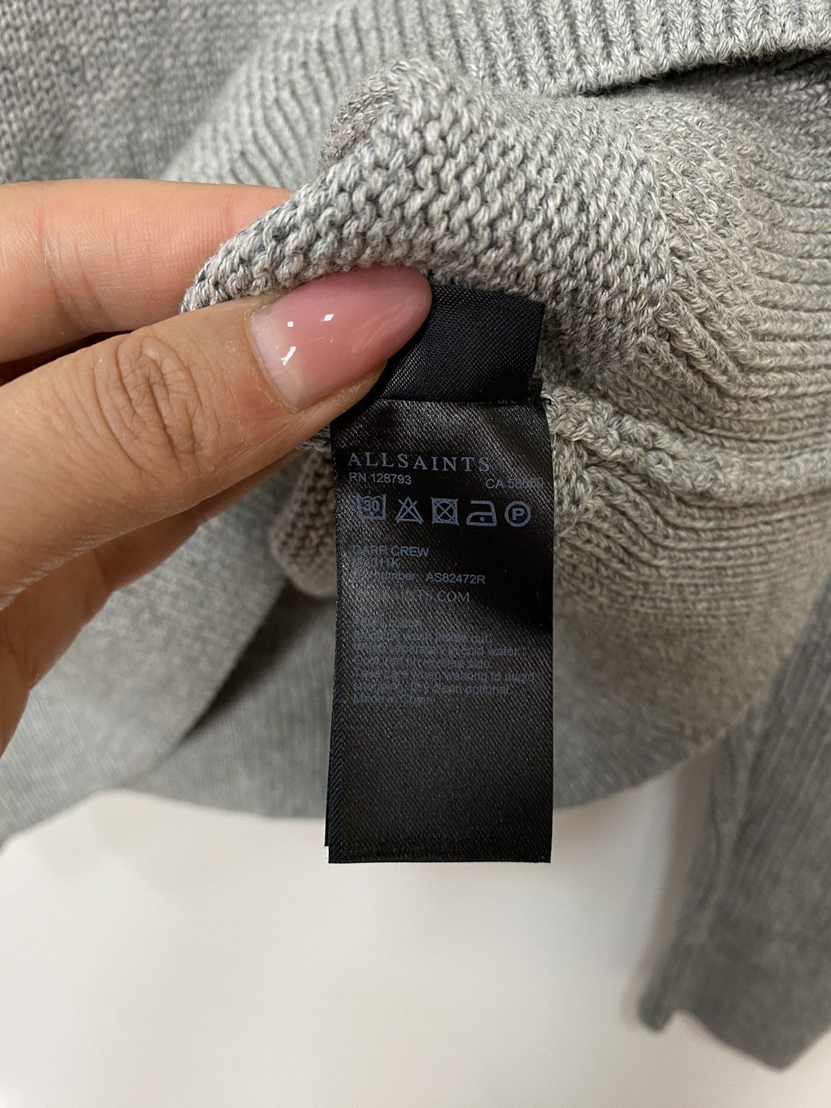 Allsaints Allsaints Grey Cotton Garr Crew Jumper Sweater Men’s Size M Size US M / EU 48-50 / 2 - 6 Thumbnail