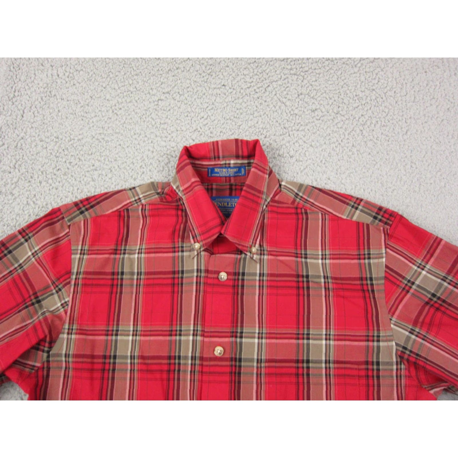 Pendleton VINTAGE Pendleton Shirt Mens S Red Plaid Cotton Button-Up Casual 90s Aztec Fall Winter Spring Summer Mens Size US S / EU 44-46 / 1 - 2 Thumbnail