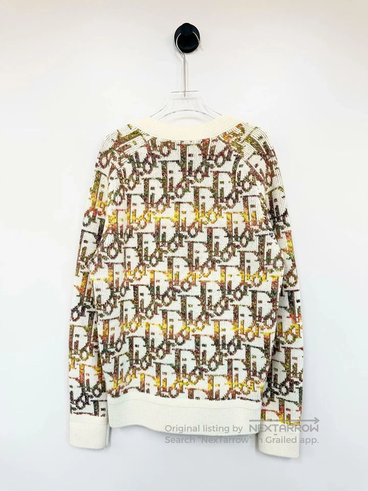Dior Dior Yellow Colorful Full Print Logo Wool Knit Cardigan| Size US M / EU 48-50 / 2 - 2 Thumbnail