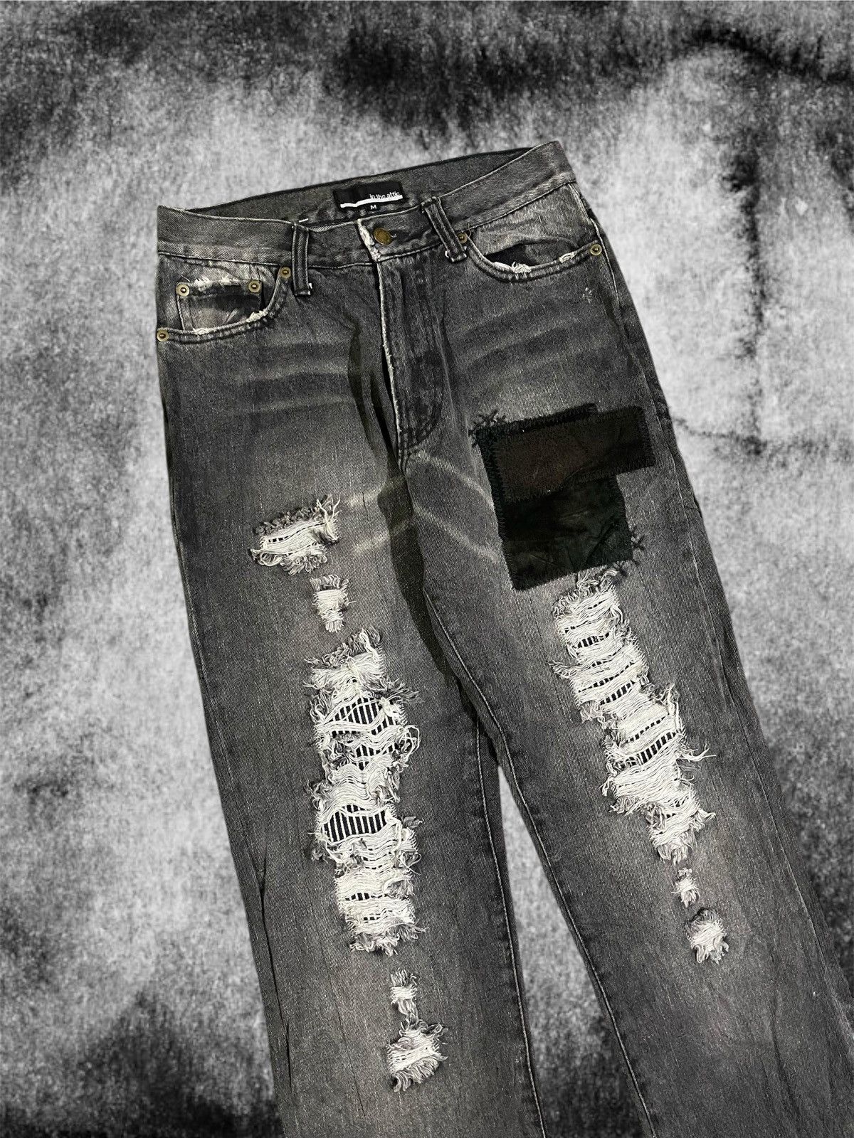 In The Attic In The Attic Patchwork Crush DistressedPunk Vkei Denim Jeans Size US 28 / EU 44 - 4 Thumbnail