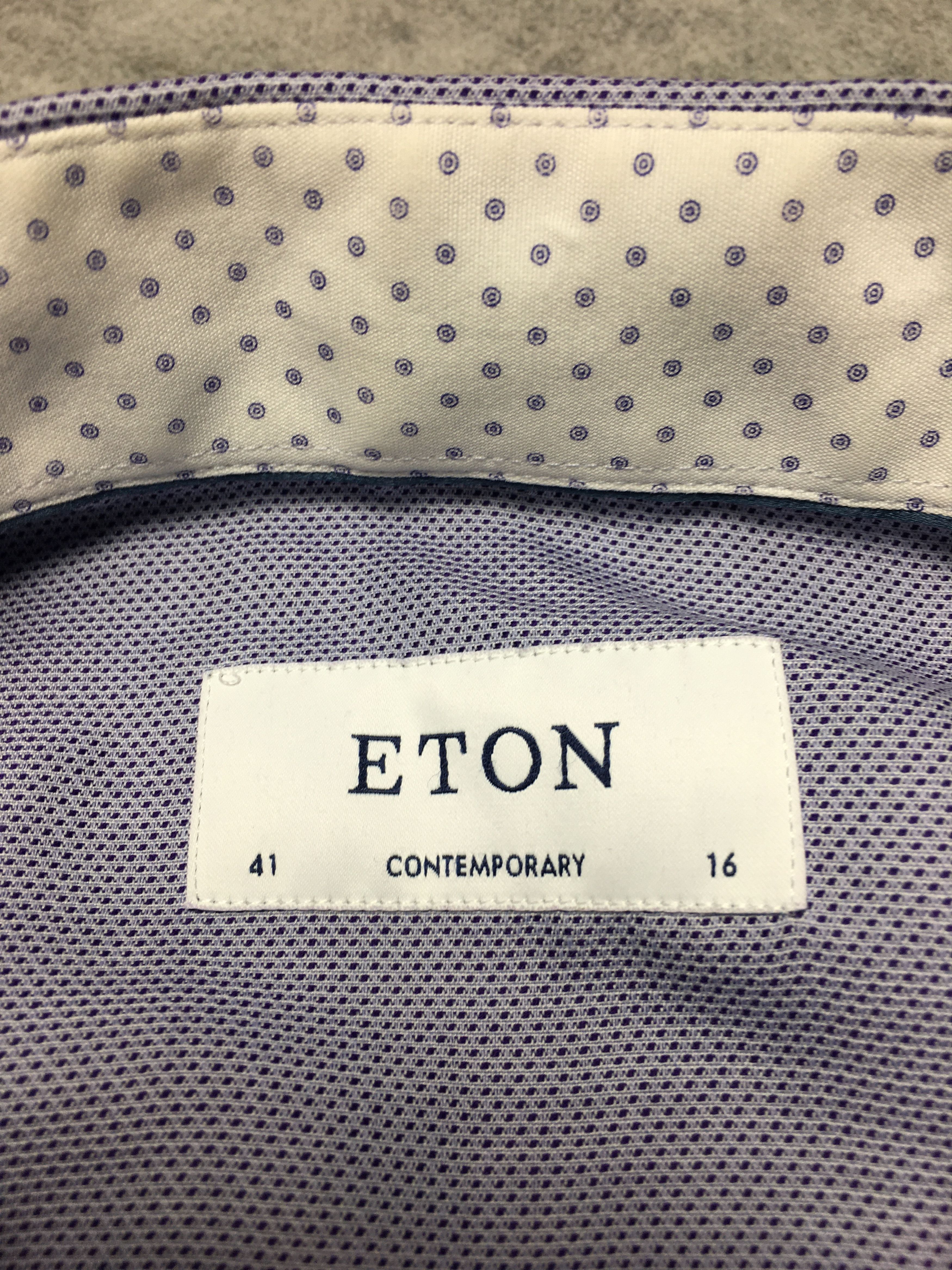 Eton ETON Long Sleeve Mens Blue Dress Shirt 41/16 Size 42S - 4 Thumbnail