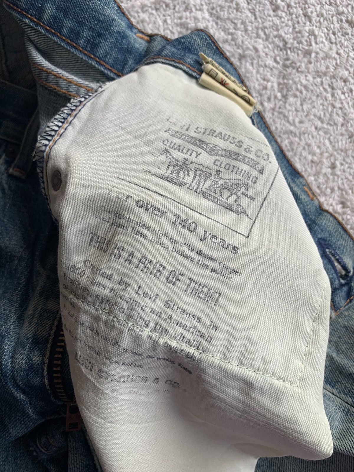 Vintage Levis Big E 502XX Selvedge Distressed Denim
