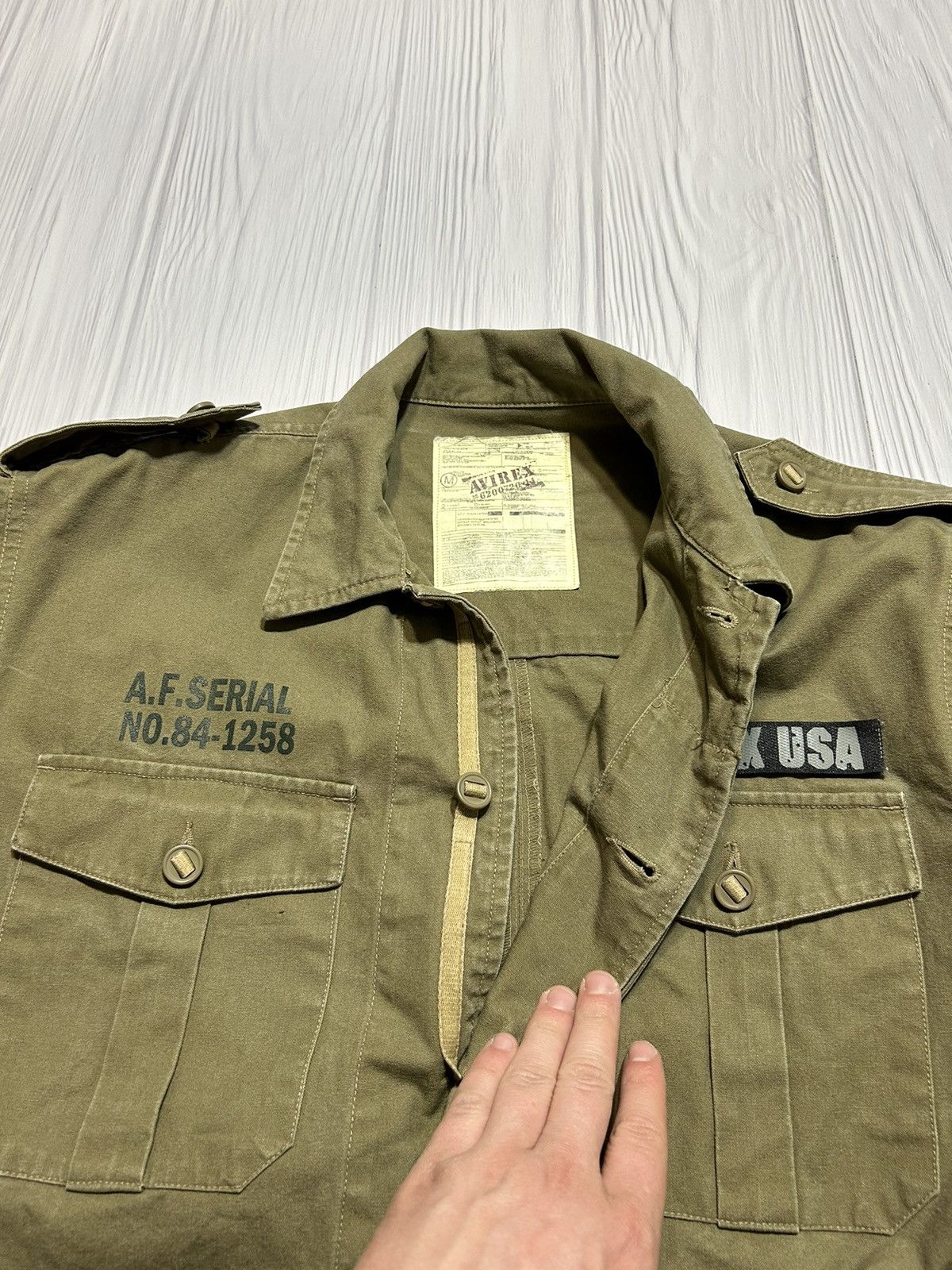 Avirex Vintage Military Avirex USA Army Patch Button Up Jacket Size US M / EU 48-50 / 2 - 22 Thumbnail