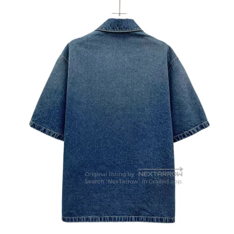 Gucci Gucci Blue washed logo letter print cotton lapel single-br Size US XS / EU 42 / 0 - 2 Thumbnail