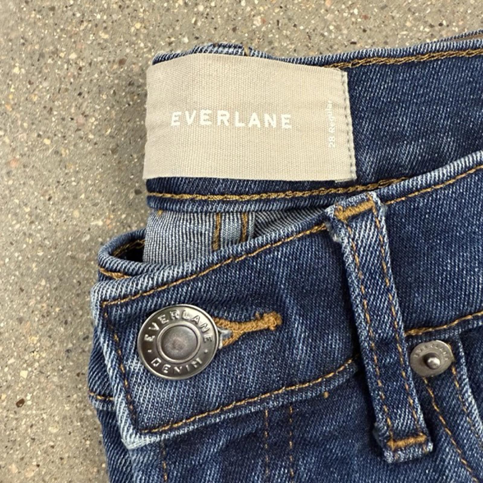 Everlane Everlane Mid Rise Skinny Jean Dark Wash - Mint Cond - 28 R Size 28" / US 6 / IT 42 - 2 Thumbnail