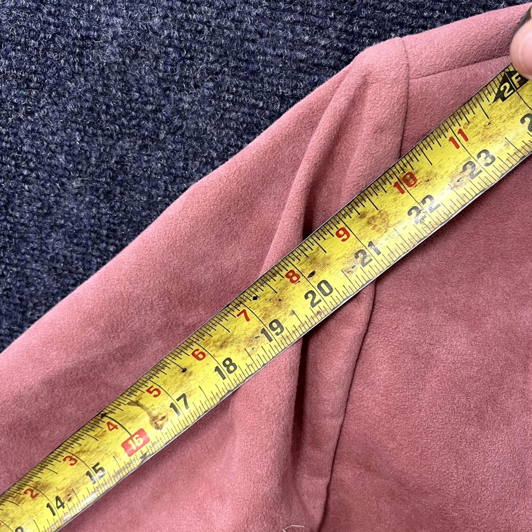 Vintage Blazer Jacket Womens Medium Pink Faux Suede Lined Notch Lapel Career Work Office Size M / US 6-8 / IT 42-44 - 6 Thumbnail