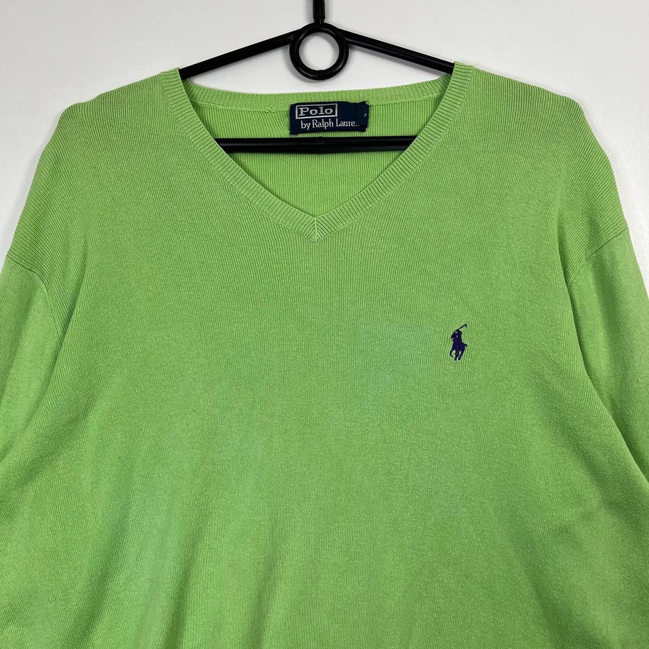 Polo Ralph Lauren Polo Ralph Lauren V Neck Sweater Green Pony Logo M Size US M / EU 48-50 / 2 - 2 Thumbnail