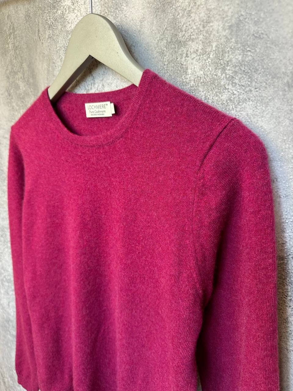 Designer Lochmere Cashmere Sweater Crew Neck Magenta Color Jumper Size M / US 6-8 / IT 42-44 - 6 Thumbnail