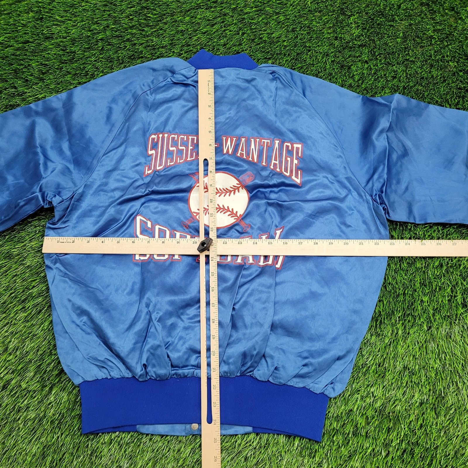 Vintage Vintage 90s Sussex-Wantage Jacket M 23x24 Blue Softball Boxy Size US M / EU 48-50 / 2 - 4 Thumbnail