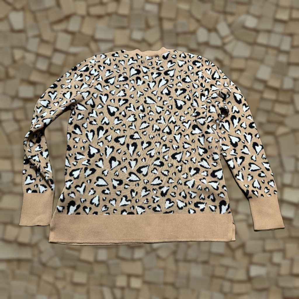 Vintage Time & Tru Sweater Women Large Brown White Black Pullover Crewneck Womens Size L / US 10 / IT 46 - 1 Thumbnail