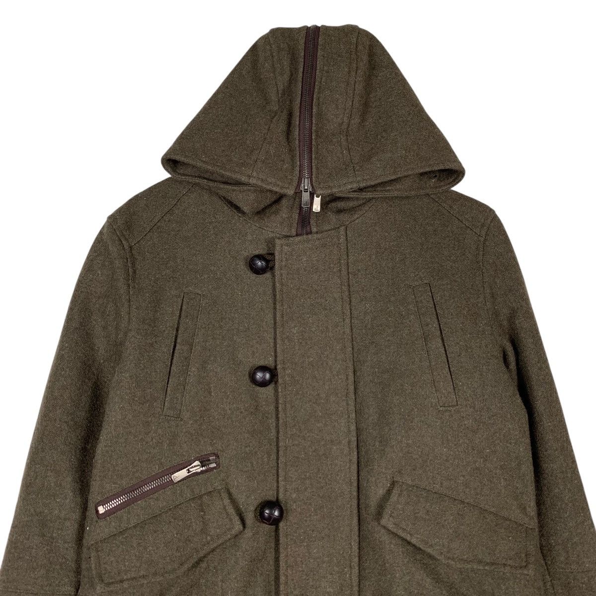 Japanese Brand 2000’s SERGEANT SALUTE Wool Hooded Jacket #1284-C58 Size US S / EU 44-46 / 1 - 2 Thumbnail