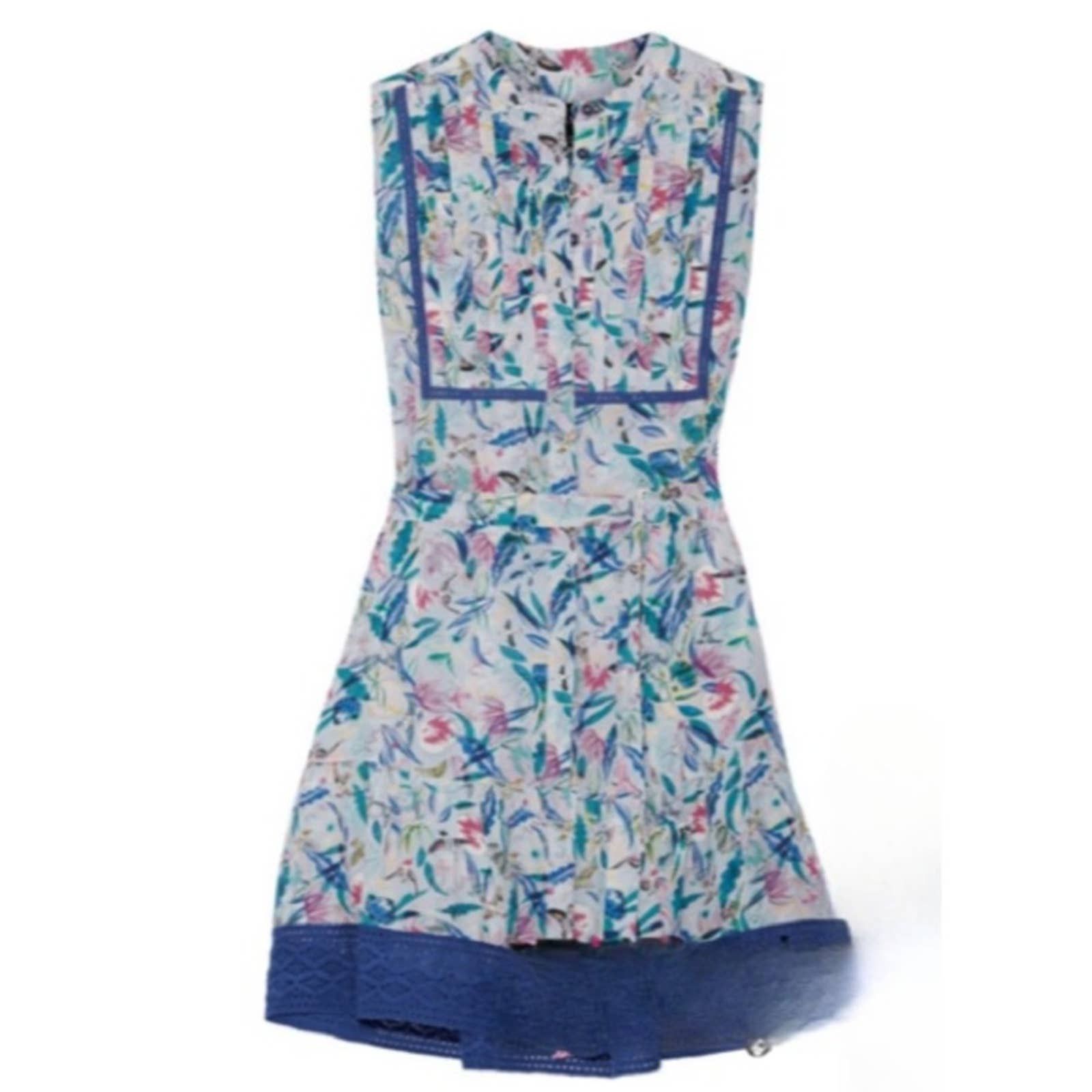 SALONI 100% silk Floral Print Mini Dress sz 4