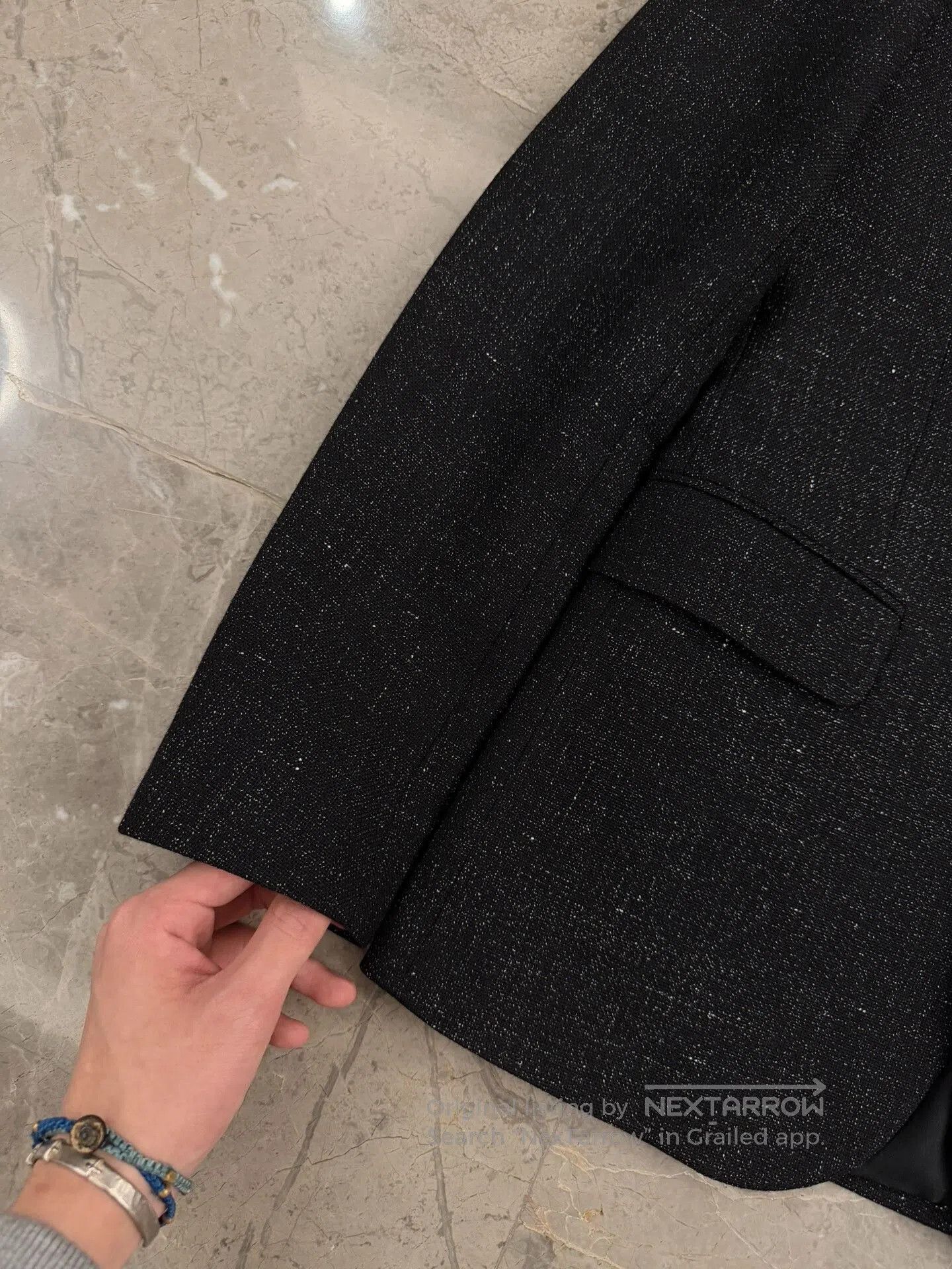 Saint Laurent Paris Saint Laurent Black Wool-Linen Blazer. Size US S / EU 44-46 / 1 - 3 Thumbnail