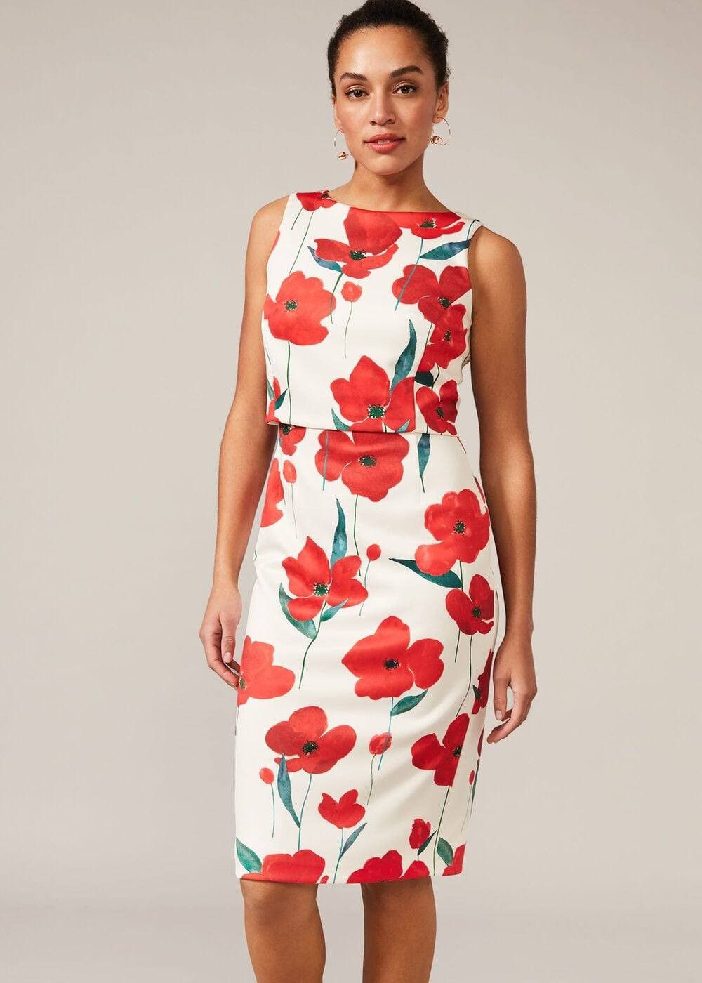 Other PHASE EIGHT Lou-Poppy Floral Scuba Dress 40 Size L / US 10 / IT 46 - 1 Thumbnail