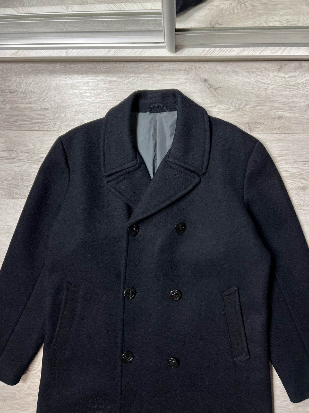 G-Star Rare G-Star RAW Wool Double Breasted Pea Coat Anchor Buttons Size US L / EU 52-54 / 3 - 2 Thumbnail
