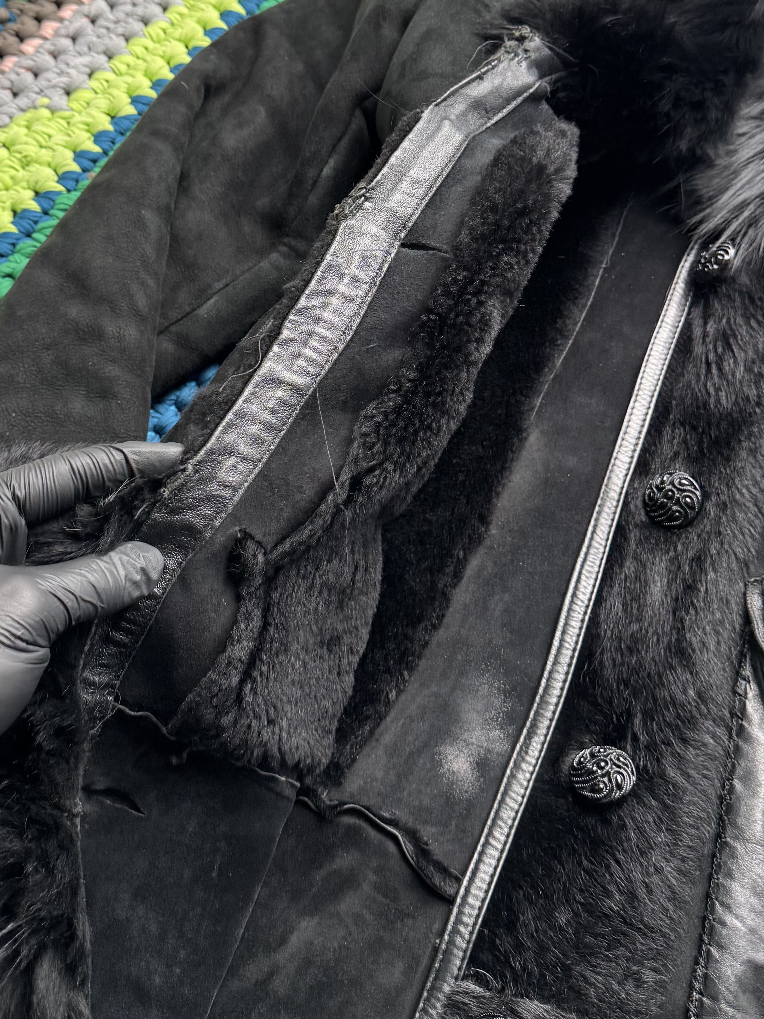 Vintage Vintage Shearling Leather Long Winter Coat Y2K Gothic Size M / US 6-8 / IT 42-44 - 17 Thumbnail
