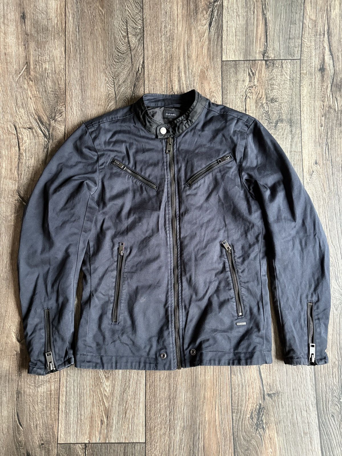 Diesel Moto Zip Avant Garde Men's Blue Bomber Jacket Size S