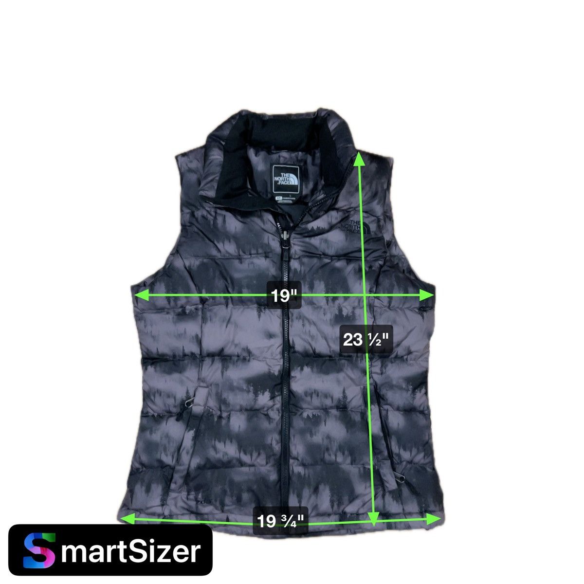 THE NORTH FACE Down 700 Vest Womens Size Small Trees Print N
