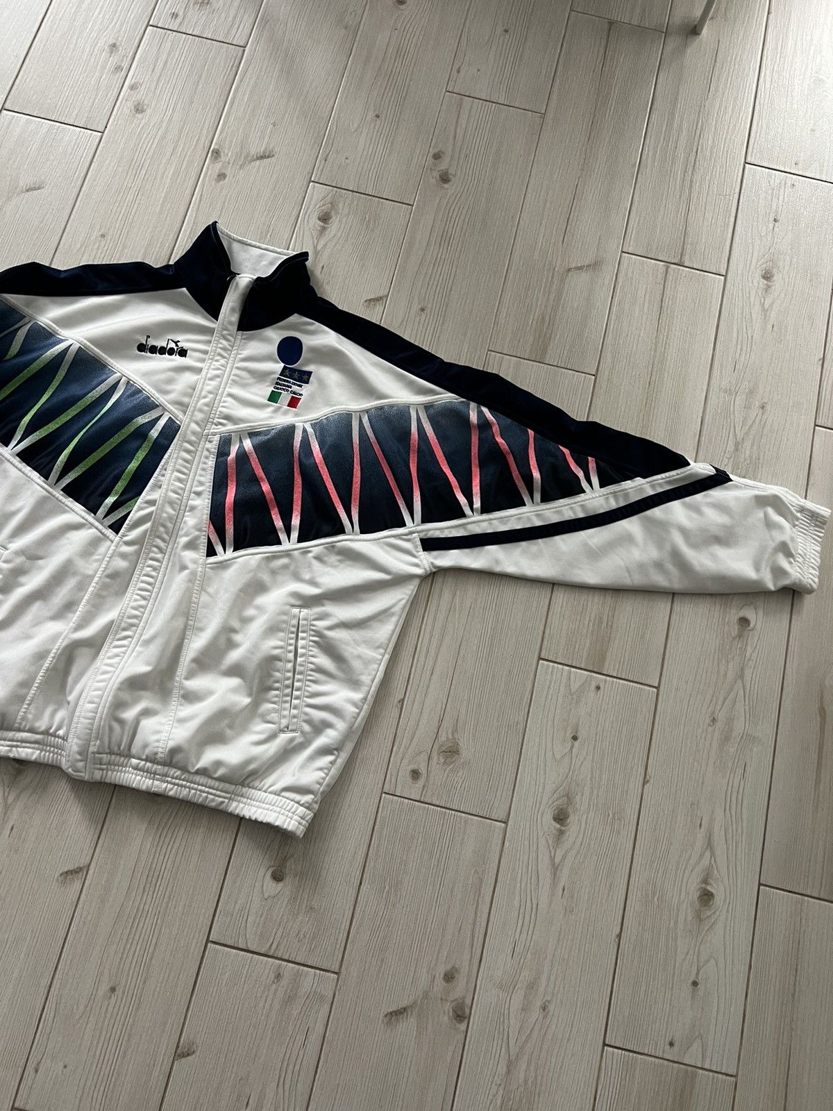 Diadora 90s 1994 Vintage Diadora Italy Team Zip Up Track Jacket Size US L / EU 52-54 / 3 - 11 Thumbnail