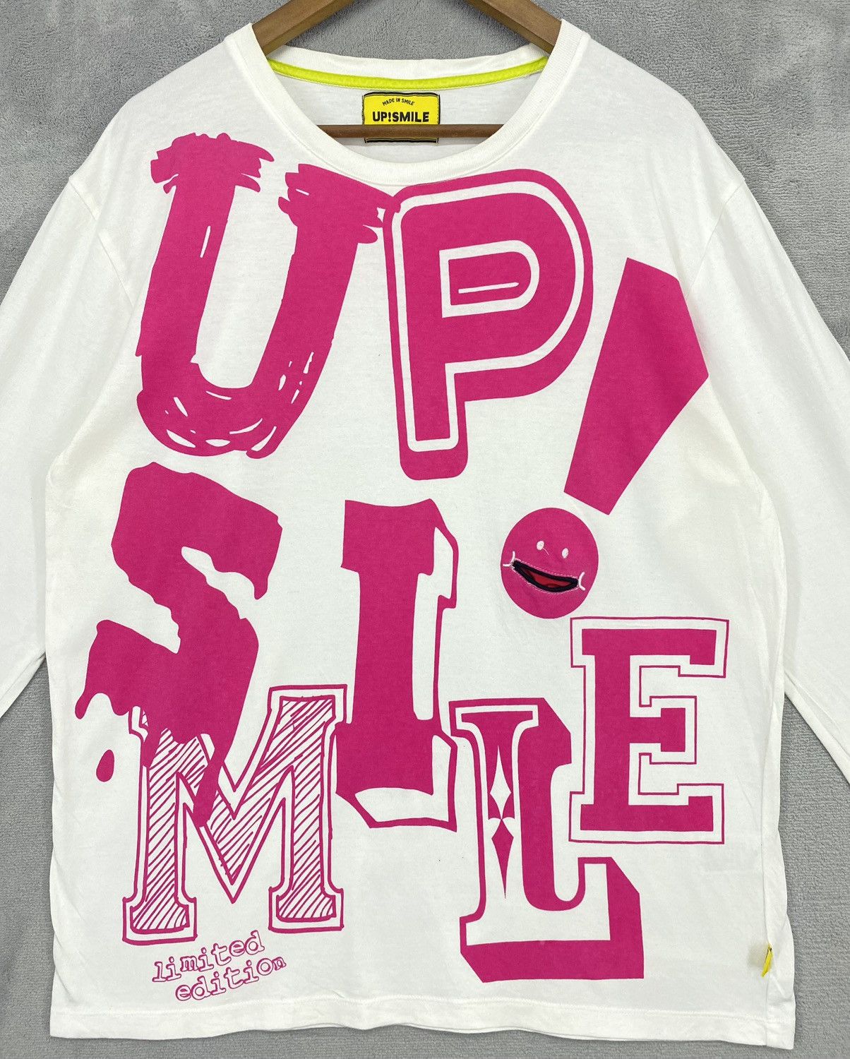 Japanese Brand Up ! Smile Japanese Brand Full Print Long Sleeve Shirt Size US XL / EU 56 / 4 - 4 Thumbnail