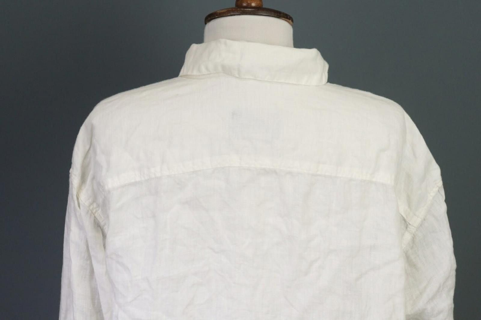 Oscar De La Renta Oska White Relaxed Lagenlook Button Up Tunic Shirt Short Size S / US 4 / IT 40 - 11 Thumbnail
