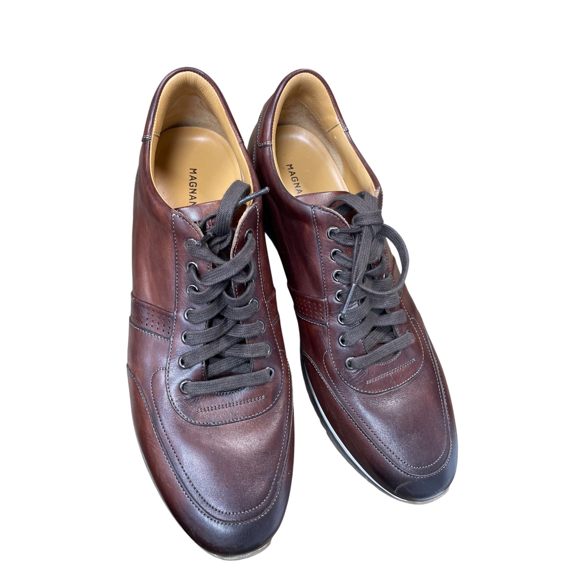 Magnanni Magnanni Mens brown luxury Portugal made leather sneakers si Size US 11 / EU 44 - 17 Thumbnail