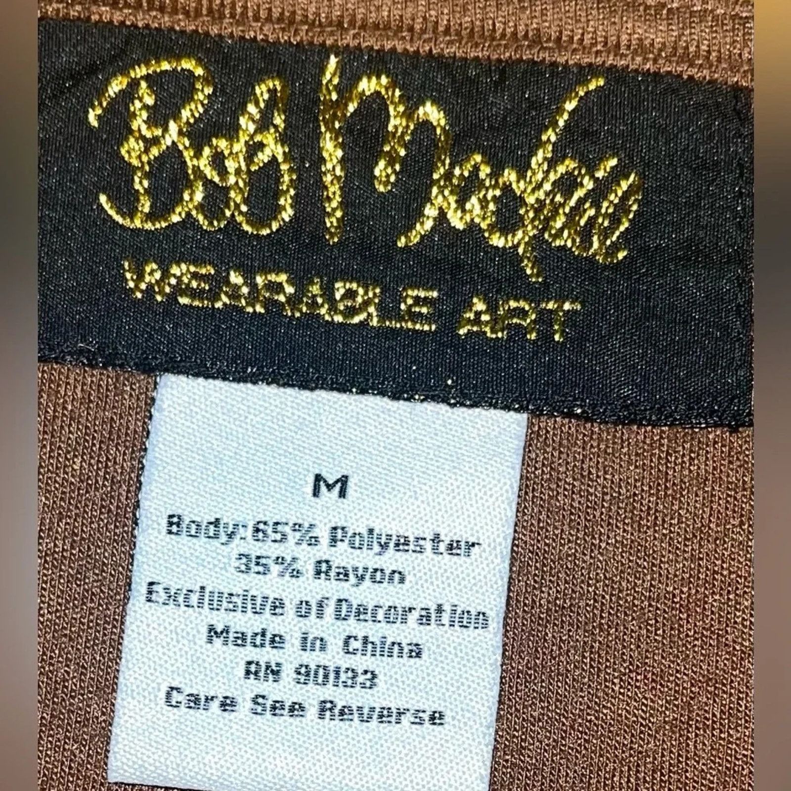 Bob Mackie Bob Mackie wearable art 3/4 length sleeve brown top, Med Size M / US 6-8 / IT 42-44 - 3 Thumbnail