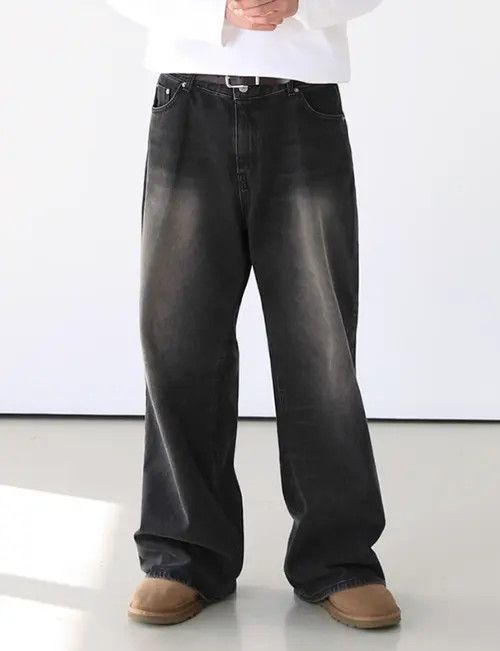 Other Retro gradient washed men's wide-leg trendy jeans Size US 32 / EU 48 - 3 Thumbnail